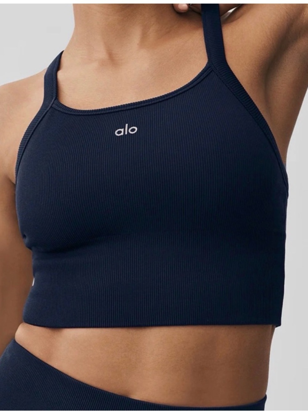 ALO Yoga Ribbed Crop Tank in Navy